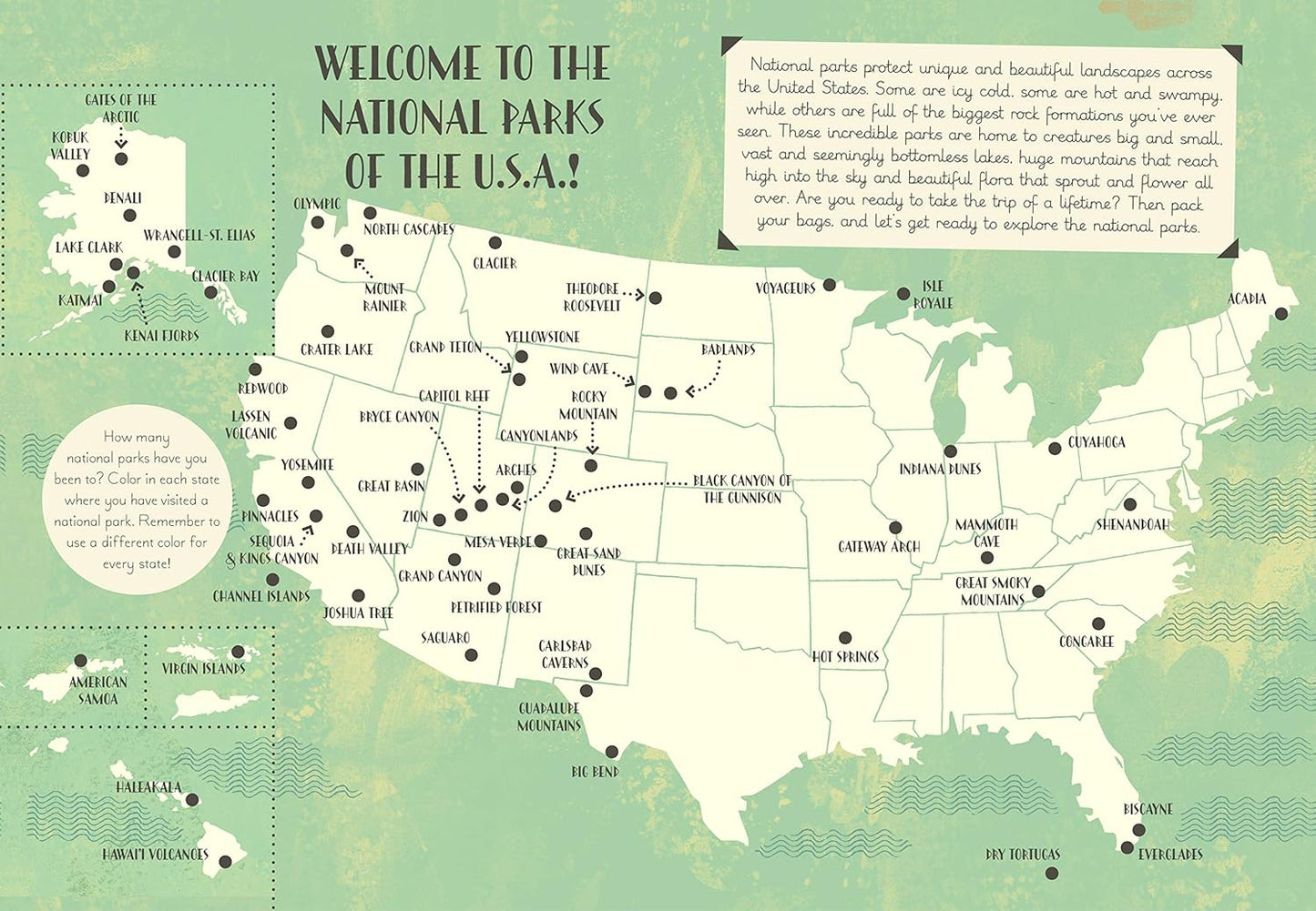 National Parks of the USA: Activity Book: With More Than 15 Activities, A Fold-out Poster, and 50 Stickers! (Americana, 2)