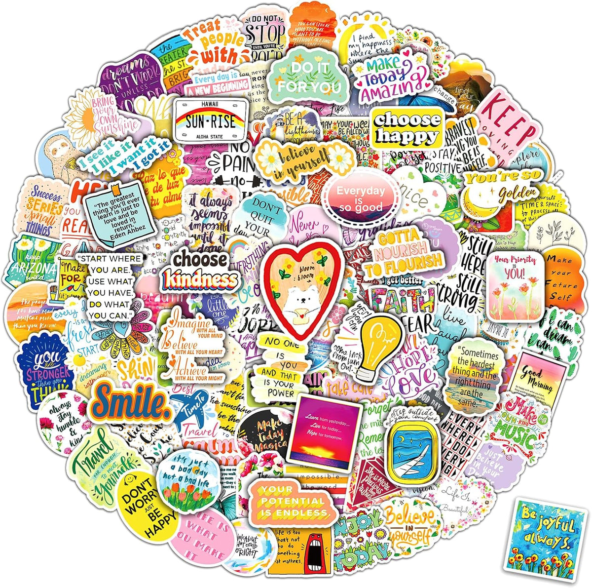 300PCS Motivational Stickers, Inspirational Words Decals