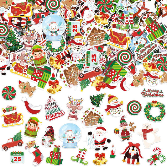 JULBEAR 300 Pcs Christmas Foam Stickers Self-Adhesive Bulk Party Favors