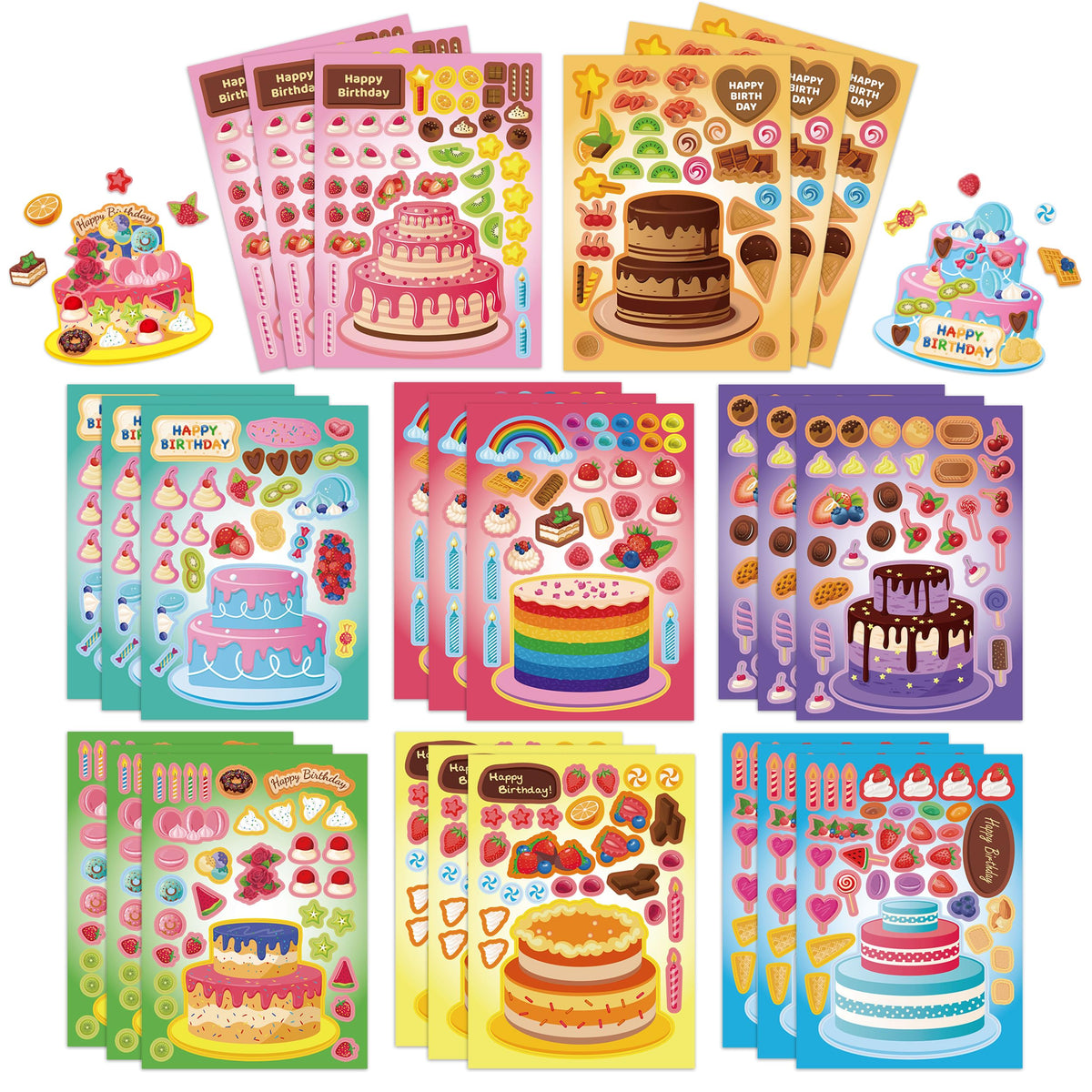 24 Sheets Ocean Animal Make a Face Stickers for Kids Party Favors