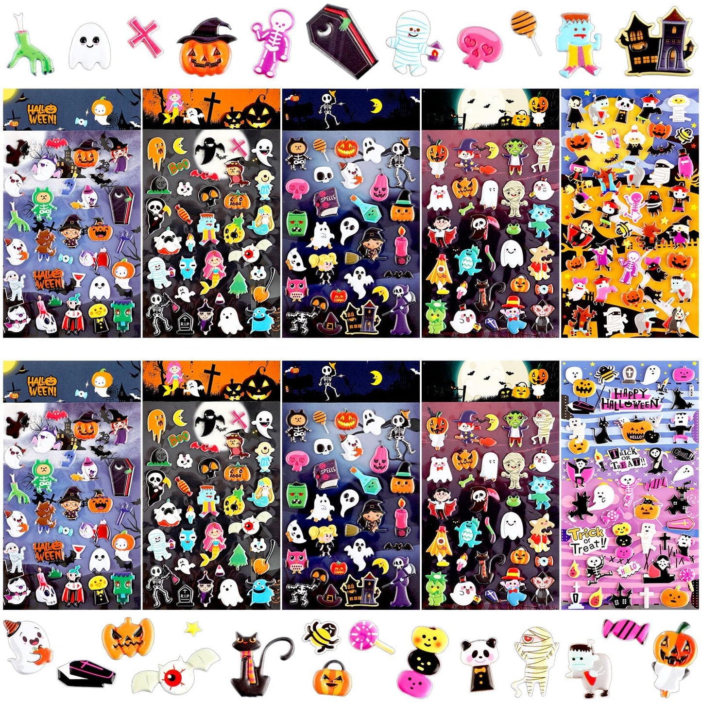 UPINS 12 Sheets Christmas Holiday Stickers 3D Puffy Foam Decals