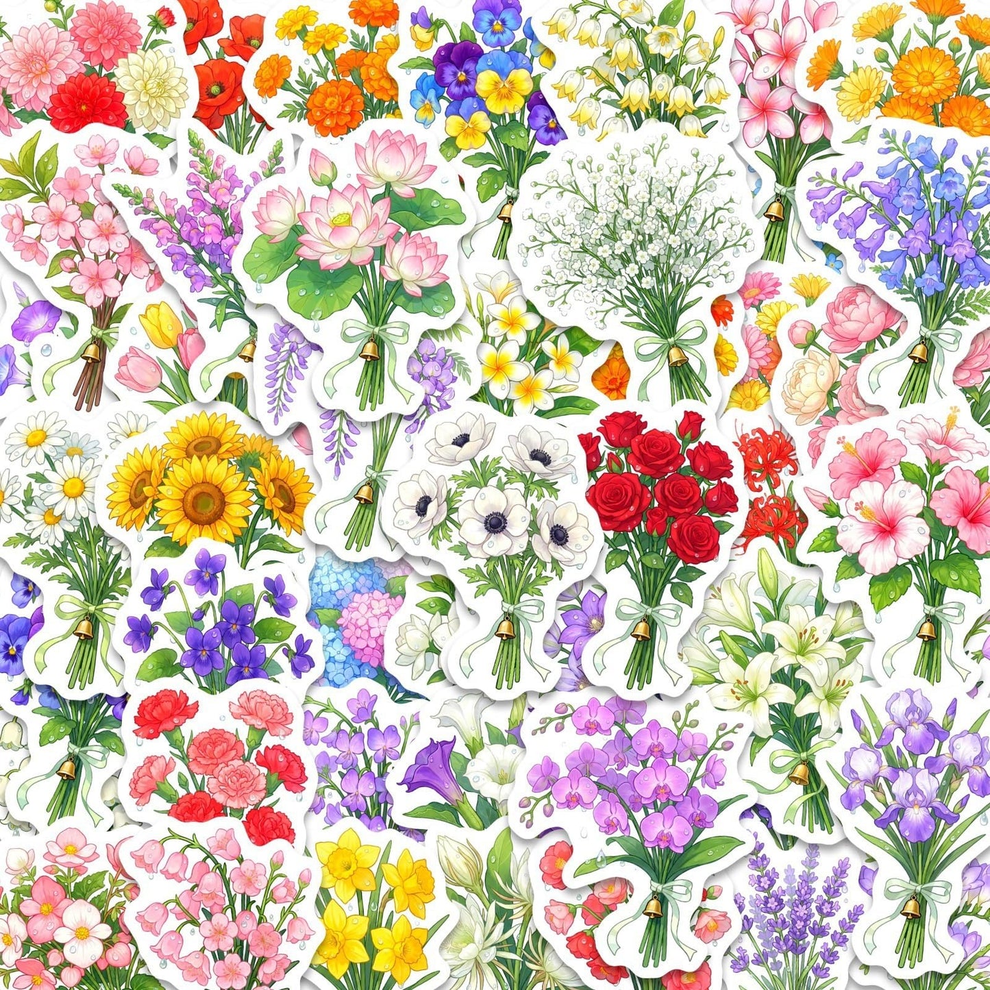 50Pcs Plant Stickers Pack, Waterproof Vinyl Funny Plant Quote Stickers for Garden Lovers Teens Adults, No‑Residue Decals for Journaling Scrapbooking Water Bottle Laptop Phone Case Luggage Decor