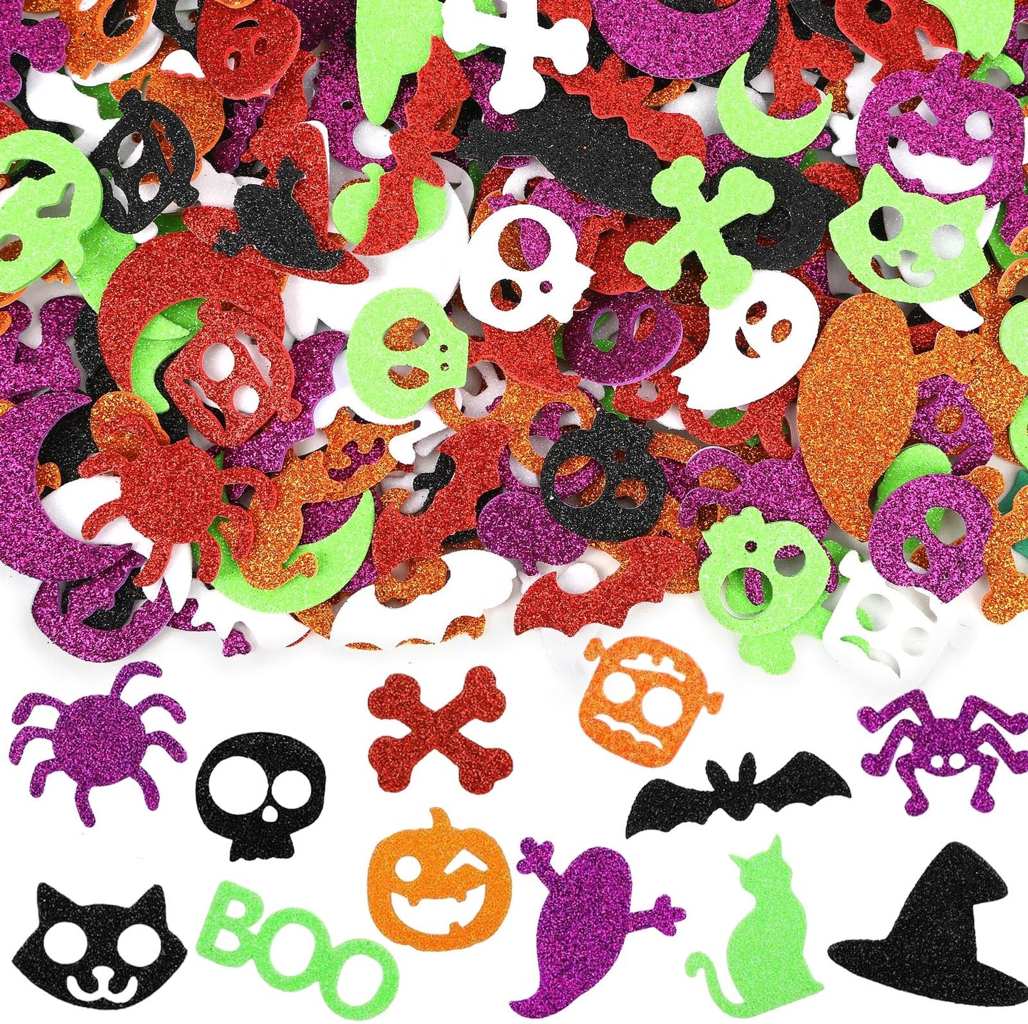 JULBEAR 300Pcs Fall Leaf Foam Stickers for Kids Autumn Thanksgiving Crafts
