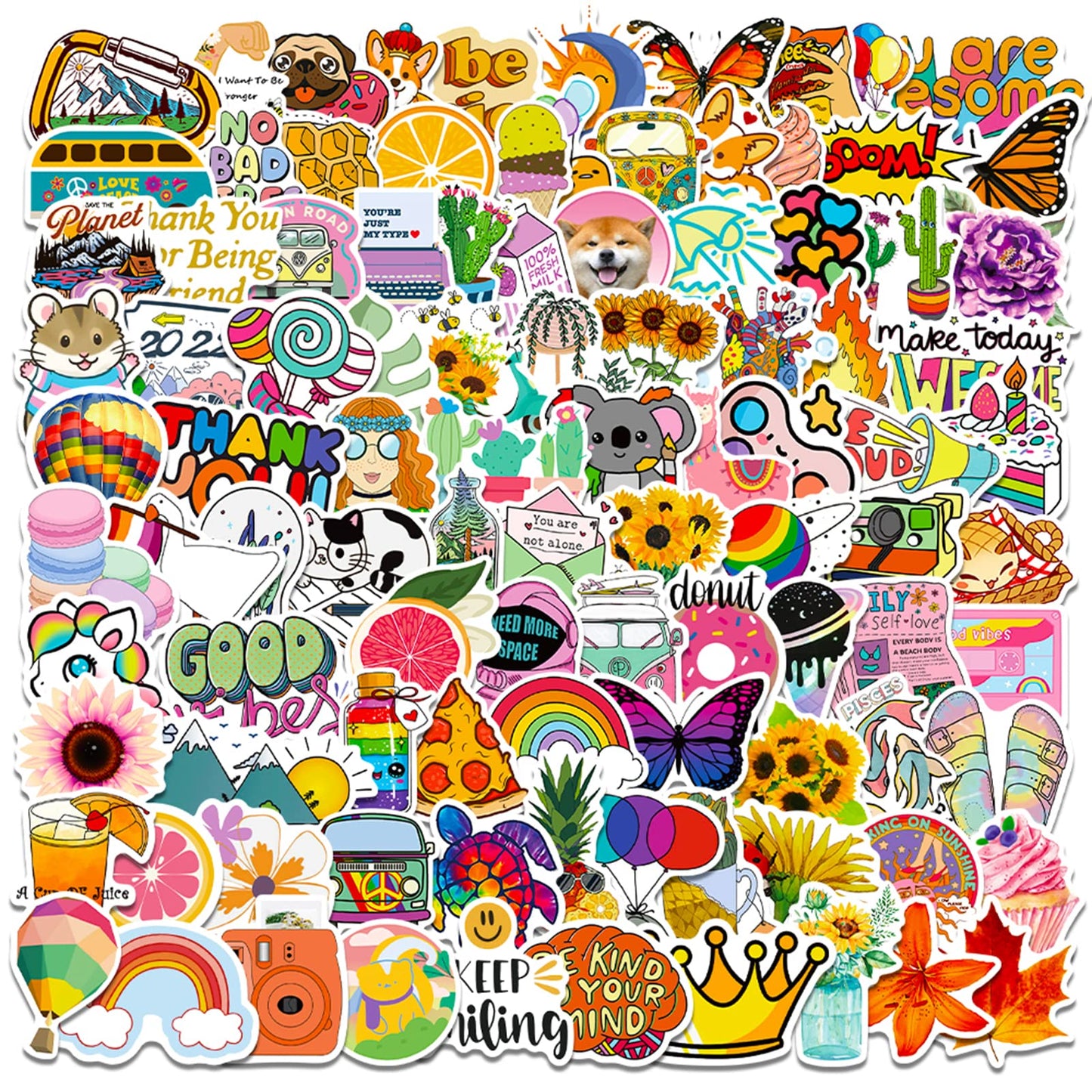 Halloween Stickers, 100Pcs Halloween Pumpkin Theme Stickers Bulk, Vinyl Waterproof Halloween Holiday Party Sticker, Halloween Holiday Gifts for Kids Teens Adults