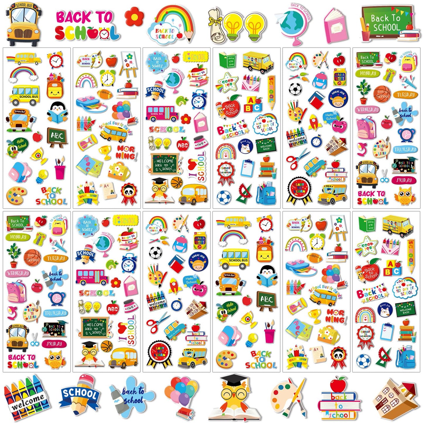 UPINS 12 Sheets Christmas Holiday Stickers 3D Puffy Foam Decals